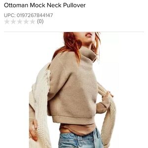 Free People Ottoman Mock Neck Pullover - Tan
